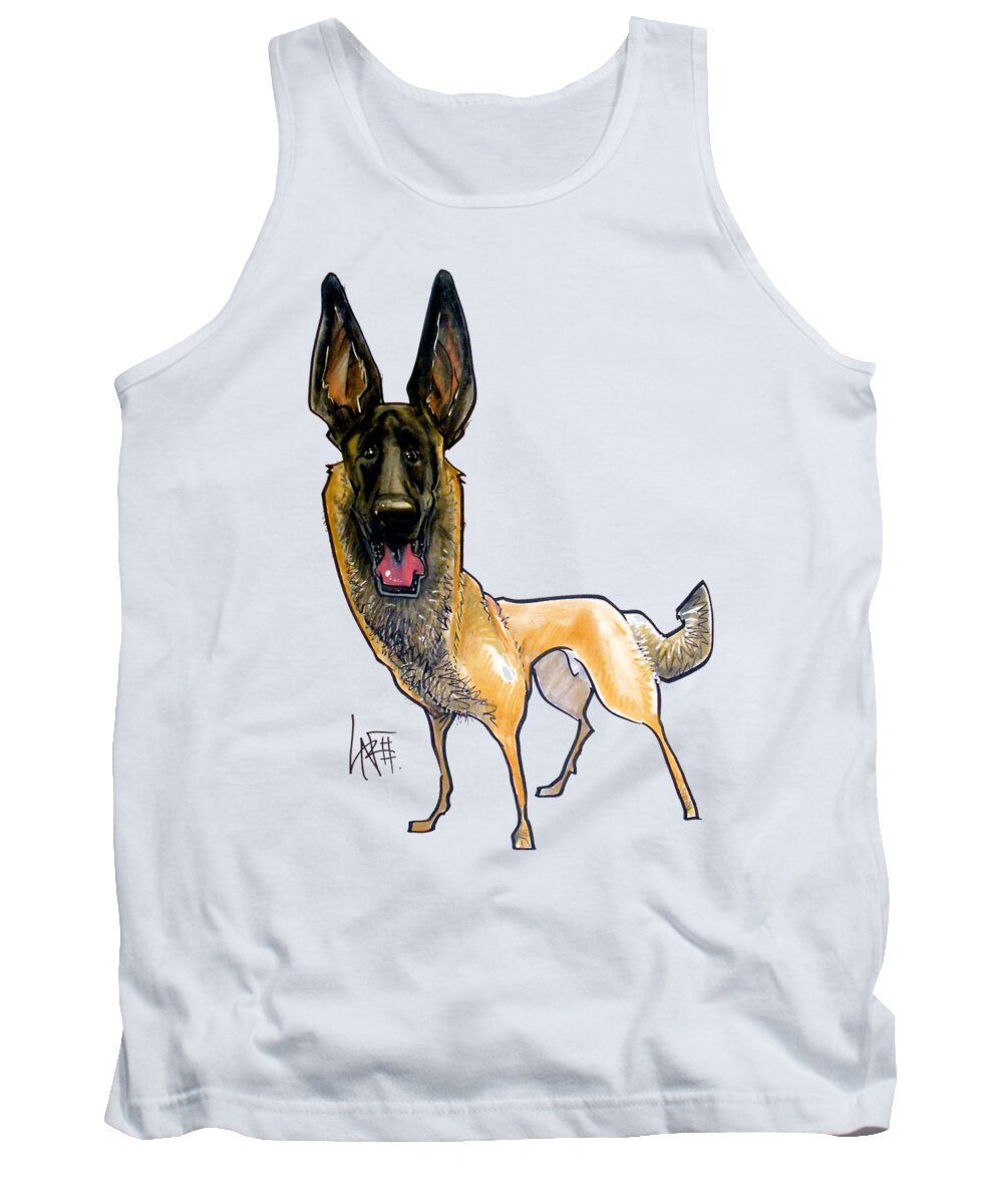 Dog Tank Top featuring the drawing German Shepherd by Canine Caricatures By John LaFree