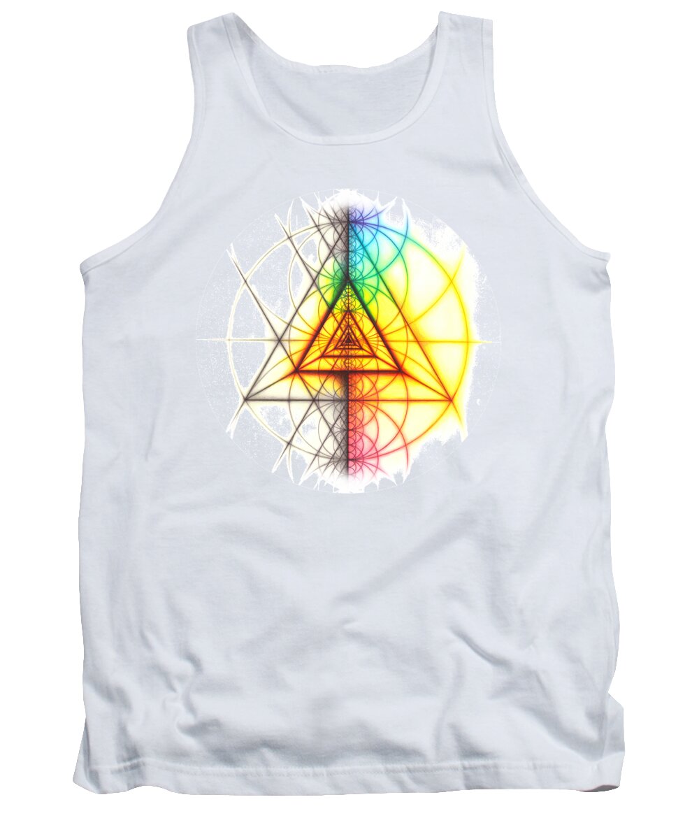 Triangle Tank Top featuring the drawing Intuitive Geometry Spectrum Triangle Tetrahedron Art #2 by Nathalie Strassburg