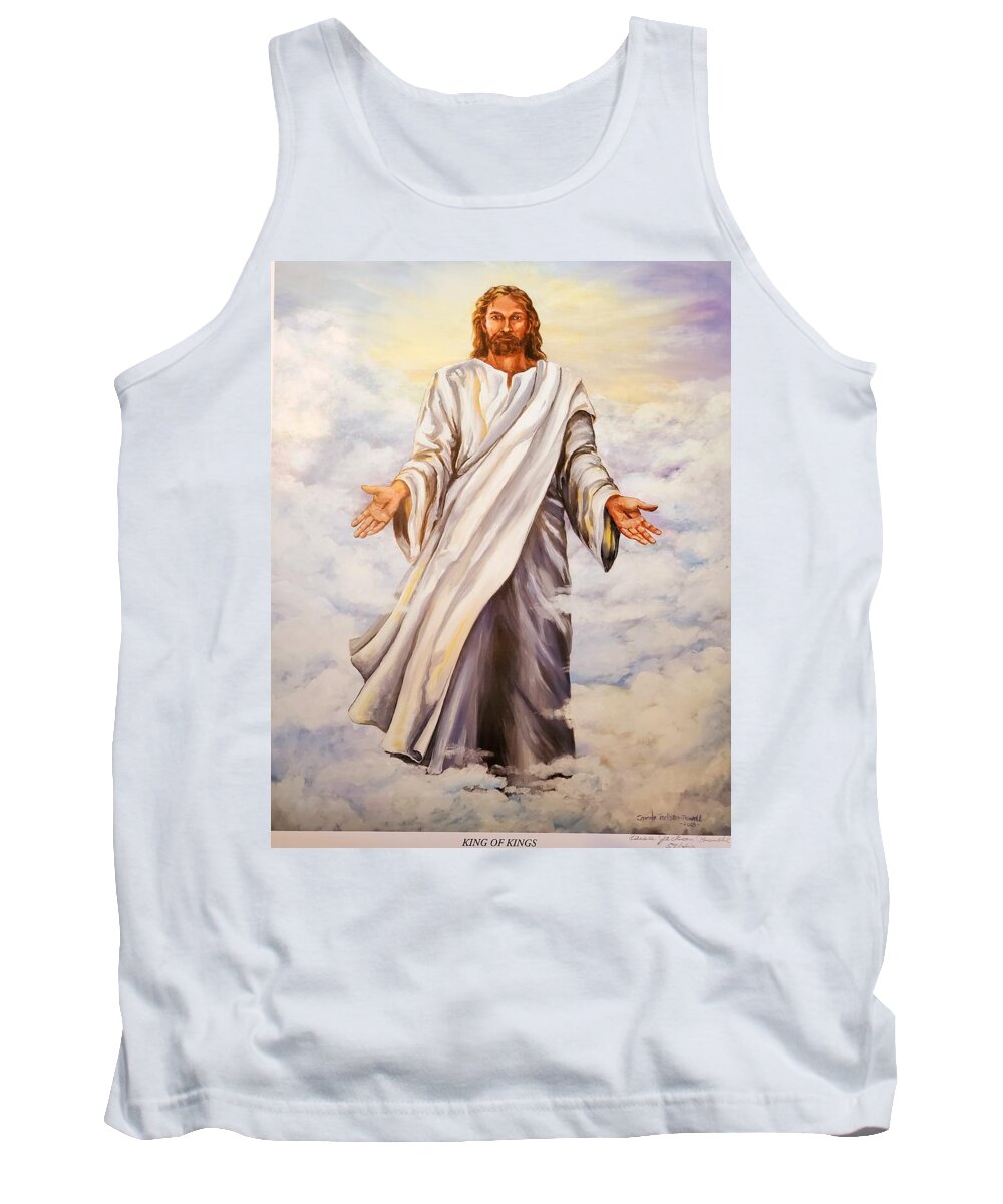 Christ Tank Top featuring the painting King of Kings #1 by Carole Powell