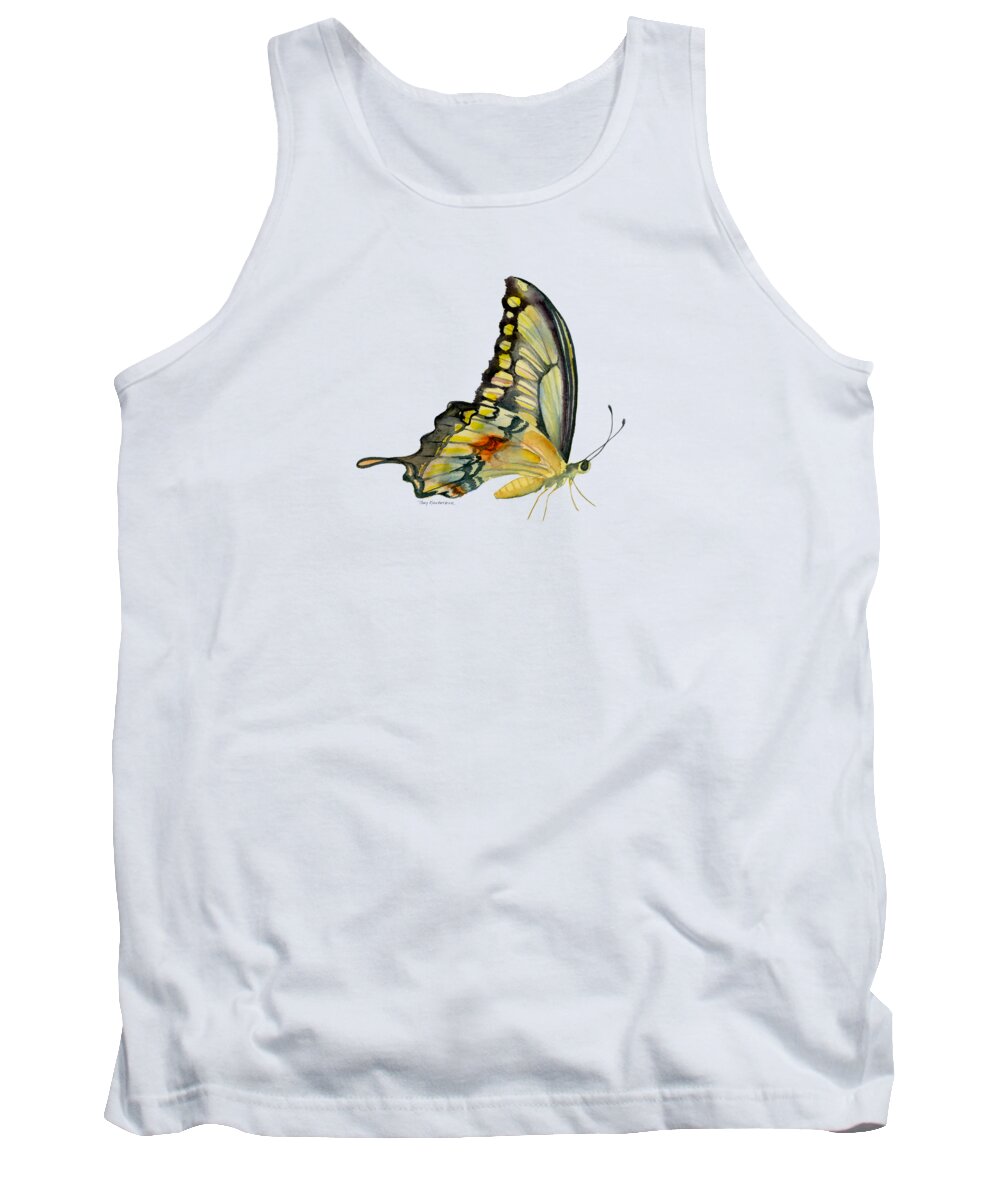 Swallowtail Butterfly Tank Top featuring the painting 104 Perched Swallowtail Butterfly by Amy Kirkpatrick