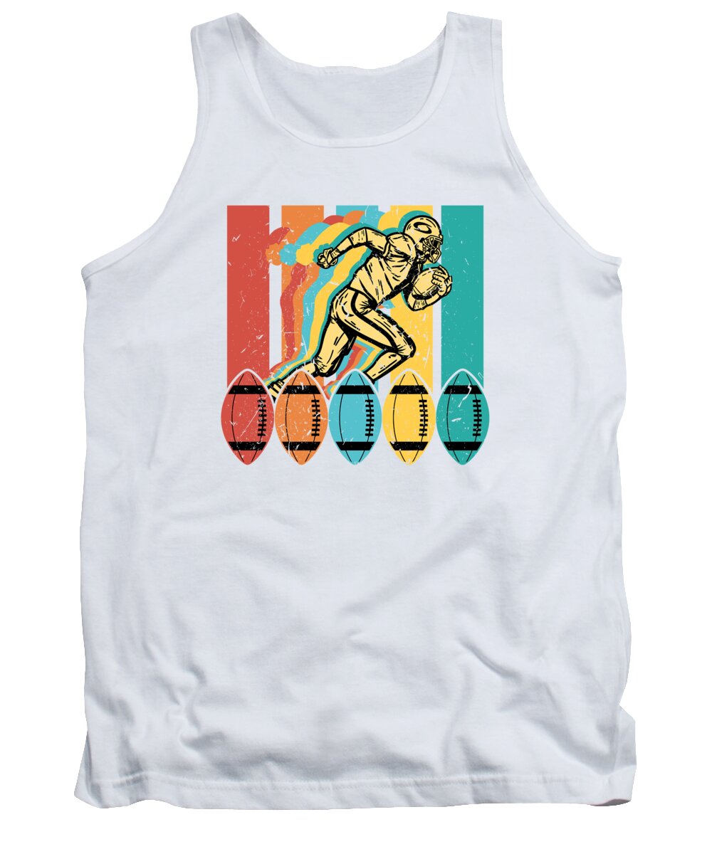 Football Tank Top featuring the digital art Retro Vintage American Football Sports Football Player #11 by Toms Tee Store