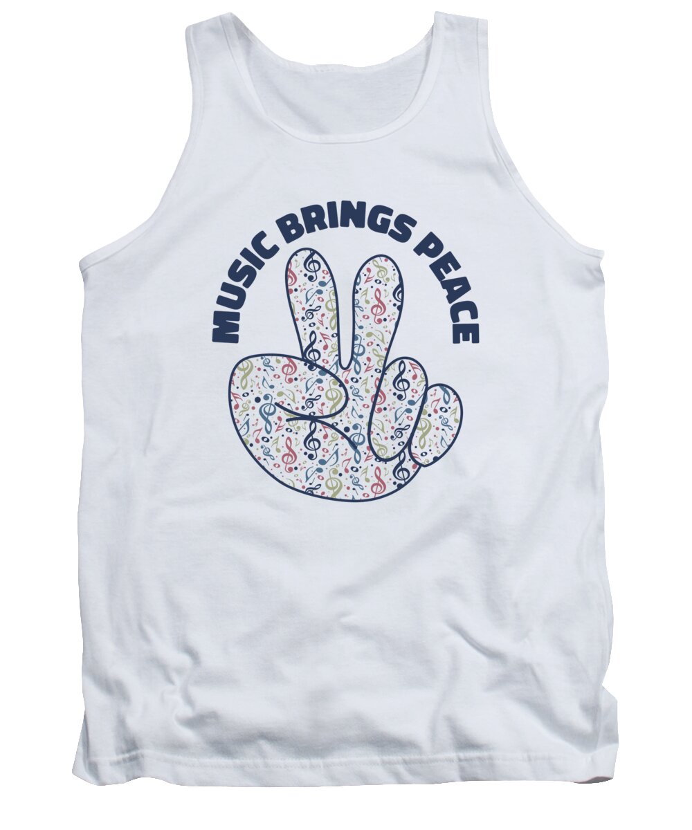 Peace Lover Tank Top featuring the digital art Peace Sign Vintage Glasses Peace Lover Positivity #12 by Toms Tee Store