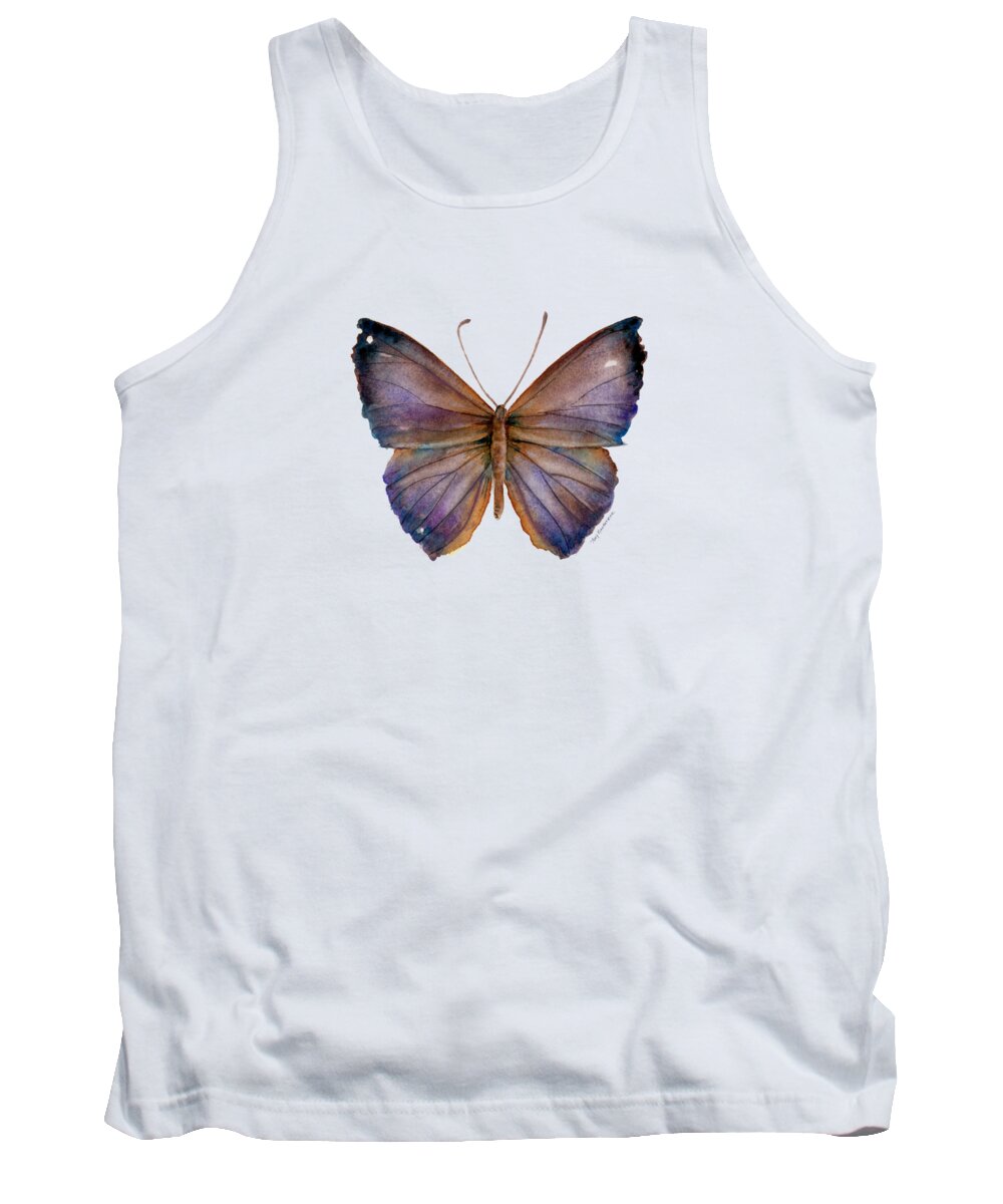 Purple Tank Top featuring the painting 18 Purple Pandemos Butterfly by Amy Kirkpatrick