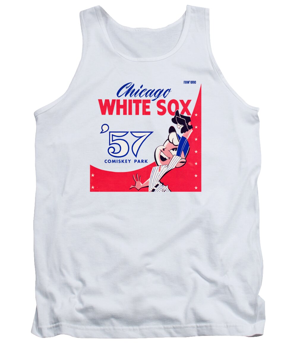 Chicago Tank Top featuring the mixed media 1957 Chicago White Sox Score Book by Row One Brand