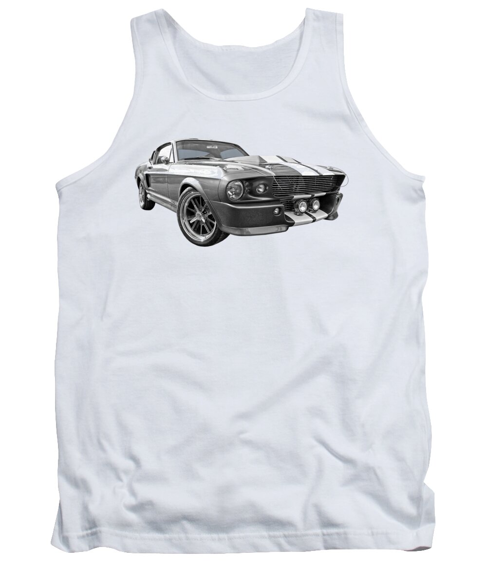 Ford Mustang Tank Top featuring the photograph 1967 Eleanor Mustang in Black and White by Gill Billington