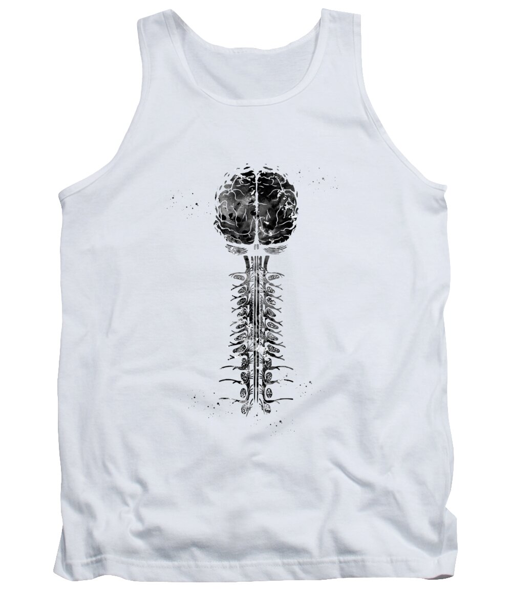 Brain And Cervical Tank Top featuring the digital art Brain and cervical #2 by Erzebet S