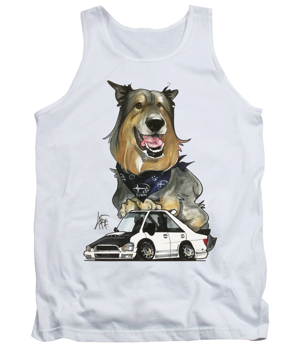 Dunham Tank Top featuring the drawing Dunham by Canine Caricatures By John LaFree