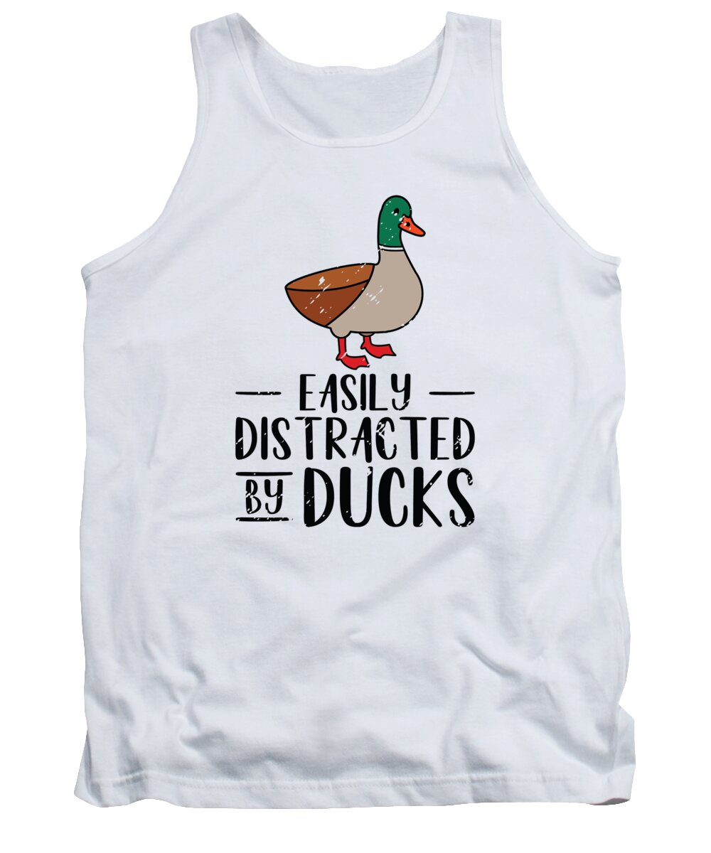 Duck Tank Top featuring the digital art Easily Distracted By Ducks Duck Rubber Duck #2 by Toms Tee Store