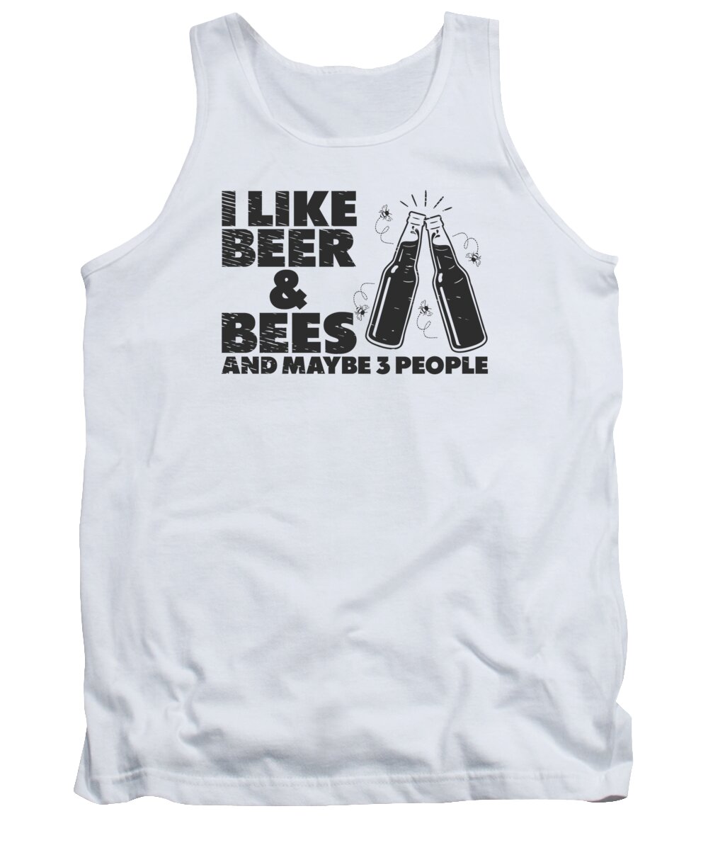 Beer Lover Tank Top featuring the digital art Beer Lover Bees Drinking Beers Pub Party #3 by Toms Tee Store