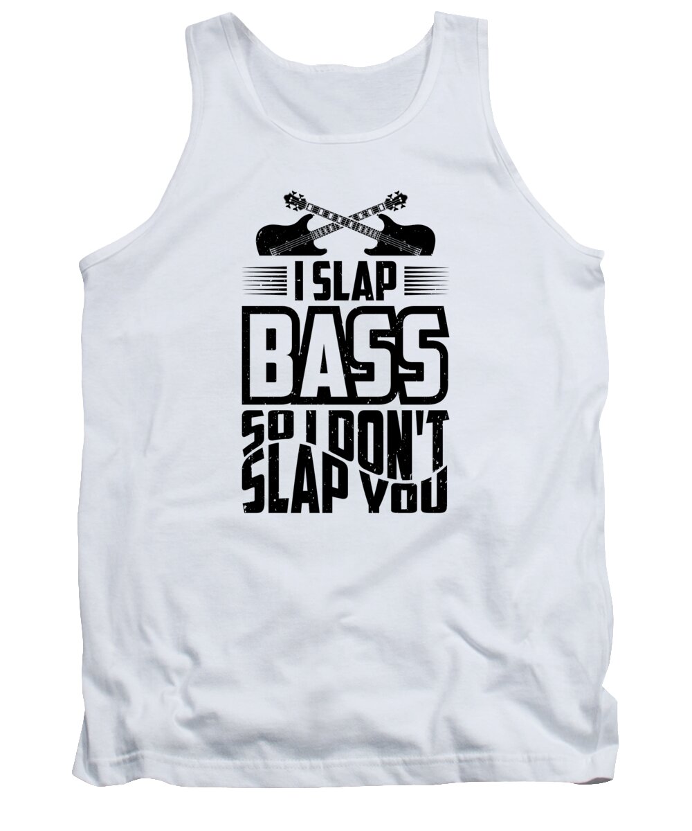 Bassist Tank Top featuring the digital art Bassist Slapping Bass Guitar Musician #4 by Toms Tee Store