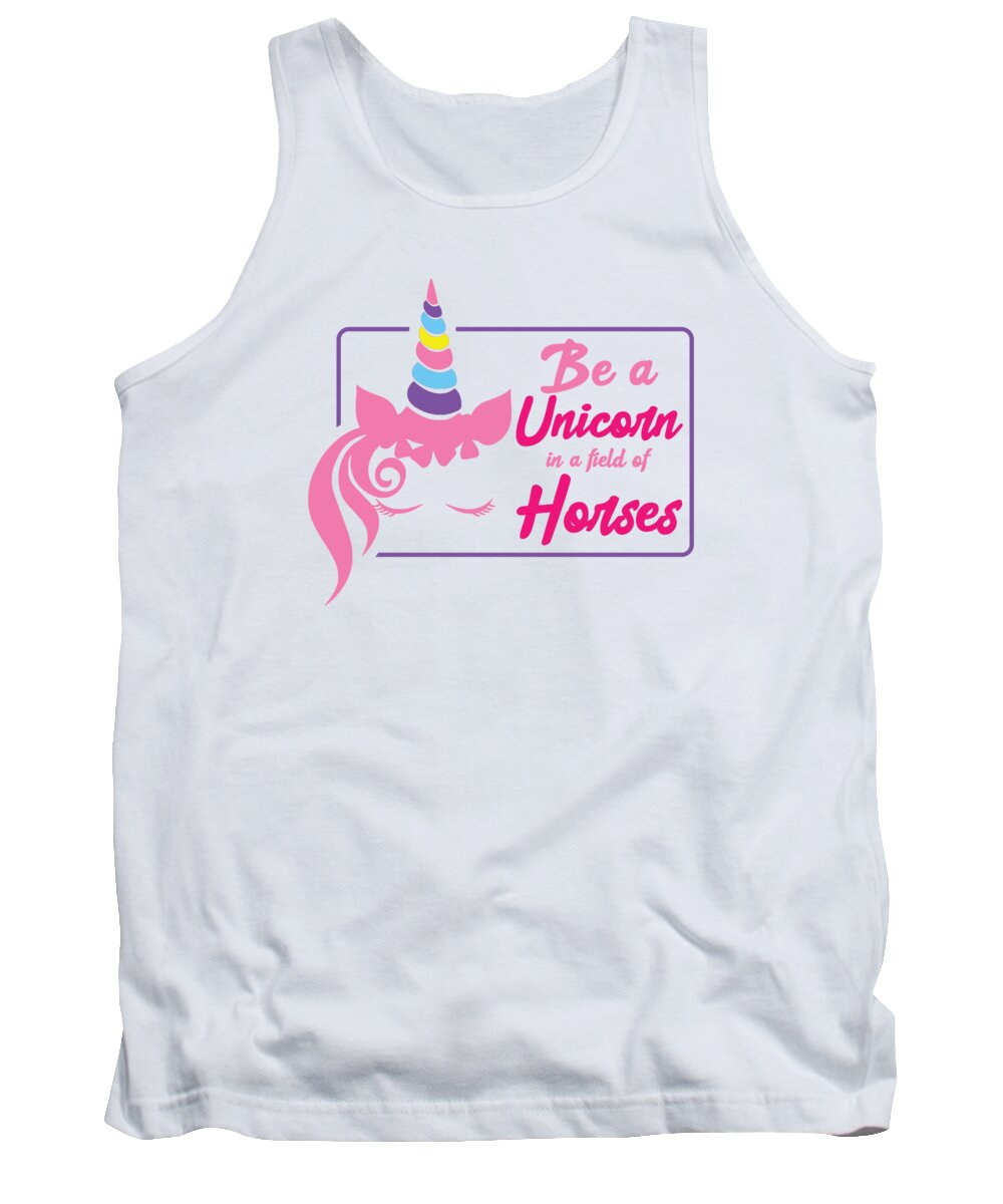 Horse Tank Top featuring the digital art Be A Unicorn In A Field Of Horses #4 by Toms Tee Store