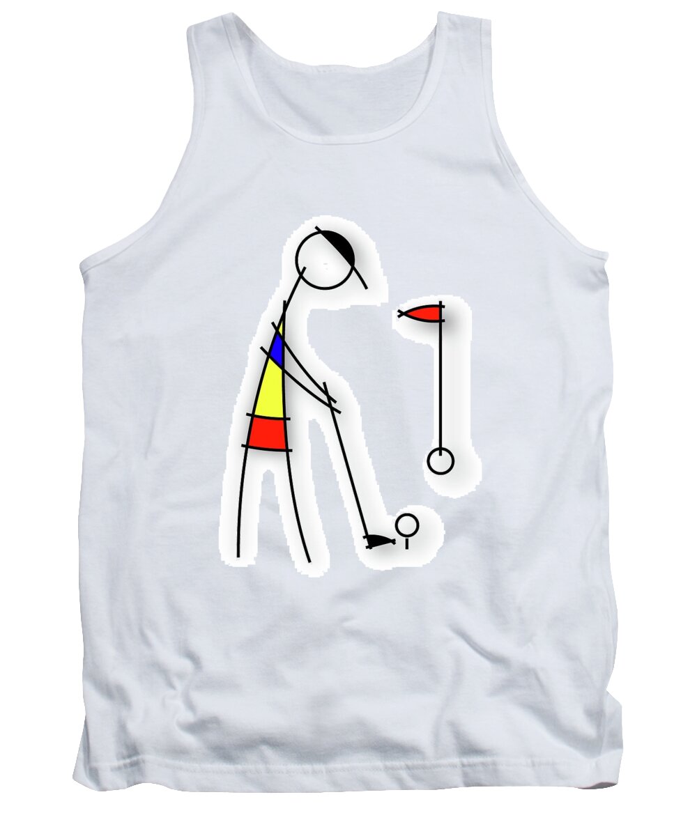 Neoplasticism Tank Top featuring the digital art Golf n s by Pal Szeplaky