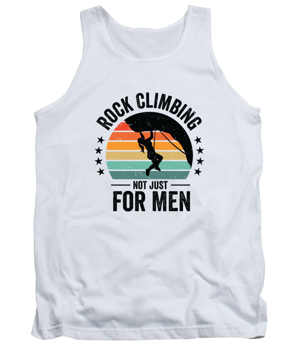 International Womens Day Tank Top featuring the digital art International Womens Day Mountain Retro Rock Climbing #4 by Toms Tee Store