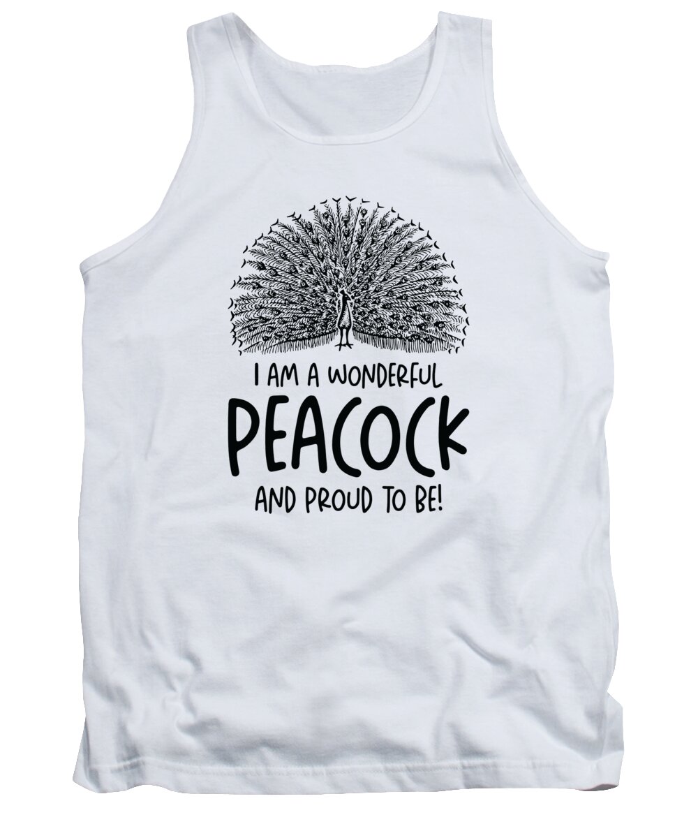 Peacock Tank Top featuring the digital art Peacock Inspirational Bird Owner Wildlife Positivity #4 by Toms Tee Store