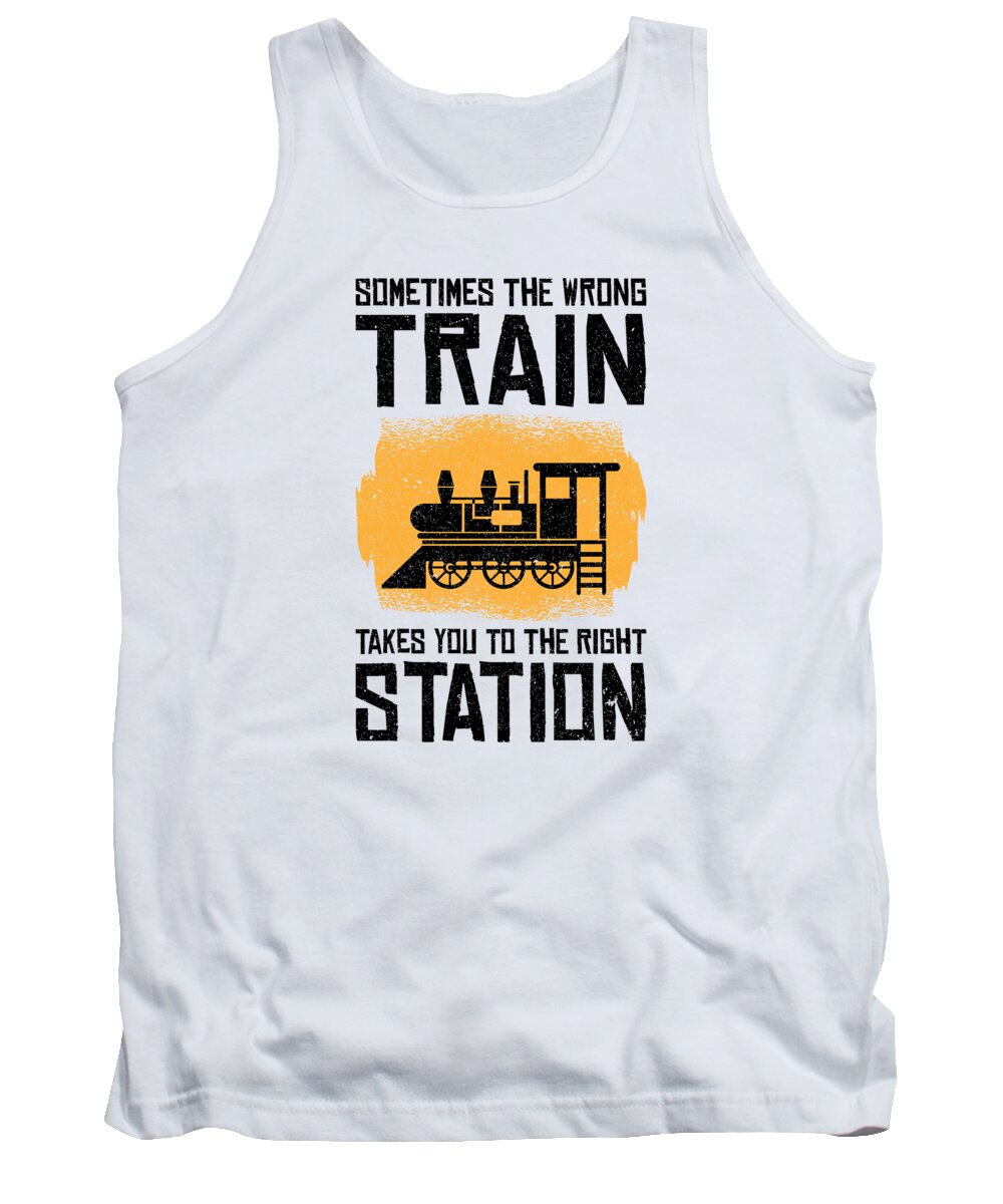 Train Tank Top featuring the digital art Train Transportation Train Lover Train Station #4 by Toms Tee Store