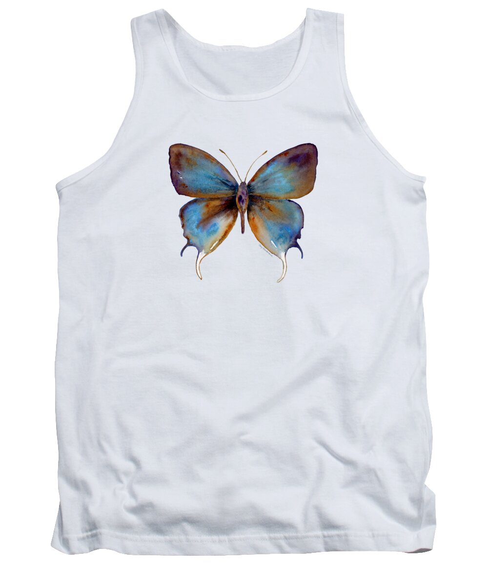 Manto Tank Top featuring the painting 48 Manto Hypoleuca Butterfly by Amy Kirkpatrick