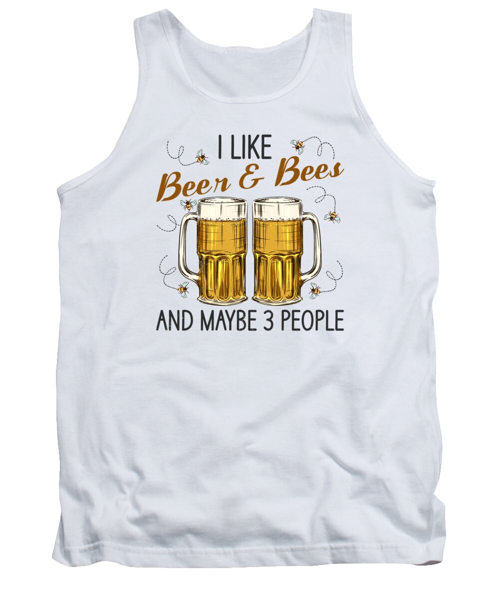 Beer Lover Tank Top featuring the digital art Beer Lover Bees Drinking Beers Pub Party #5 by Toms Tee Store