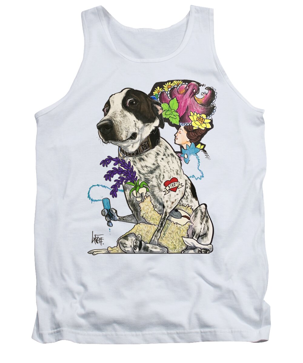 Thomas Tank Top featuring the drawing 5336 Thomas by Canine Caricatures By John LaFree