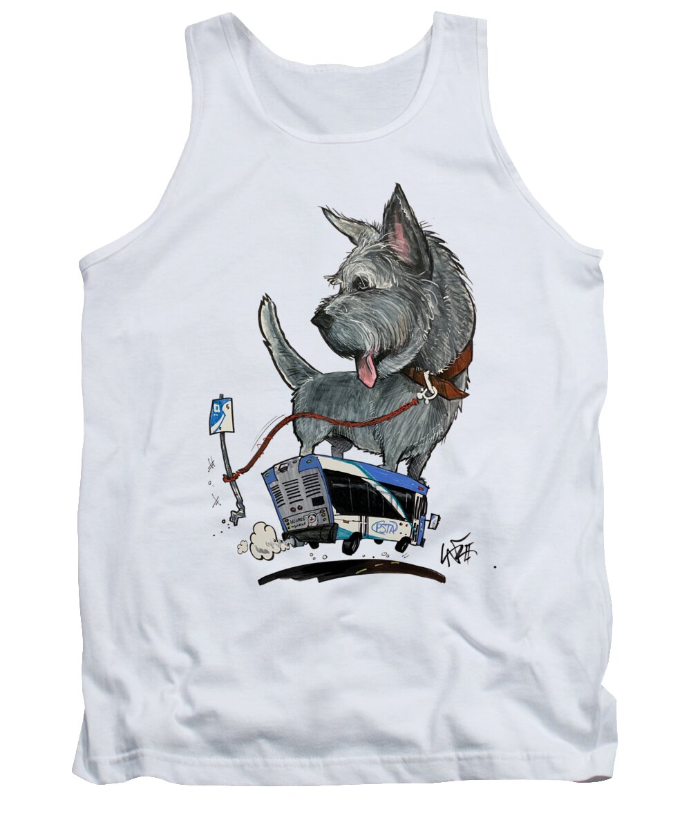 Warner Tank Top featuring the drawing 5339 Warner by Canine Caricatures By John LaFree