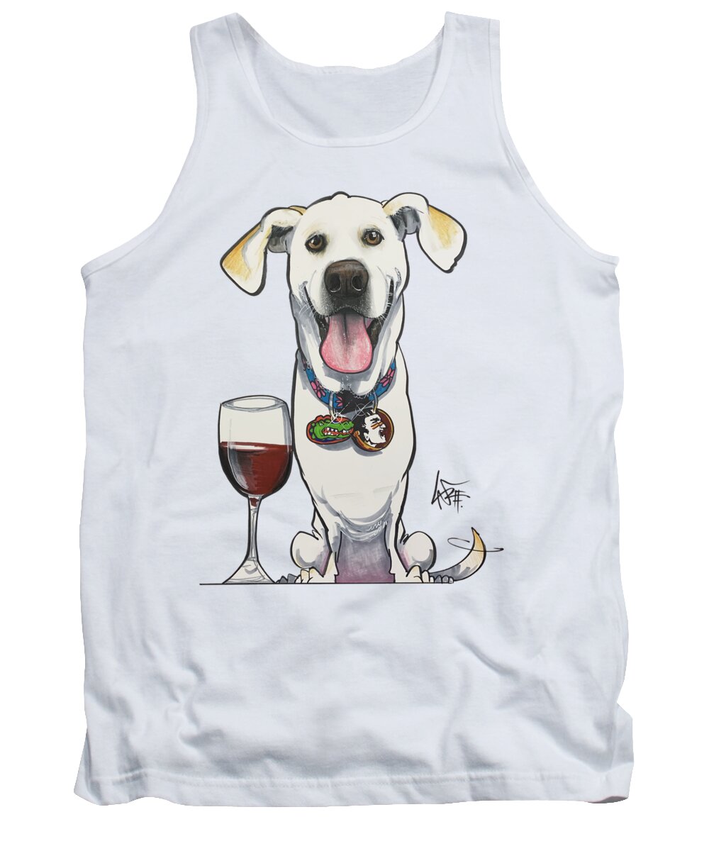 Jeffries Tank Top featuring the drawing 5377 Jeffries by Canine Caricatures By John LaFree