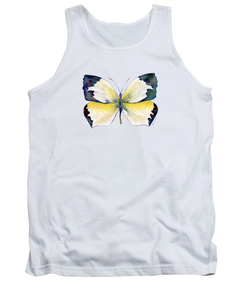 Mexican Tank Top featuring the painting 55 Mexican Yellow Butterfly by Amy Kirkpatrick
