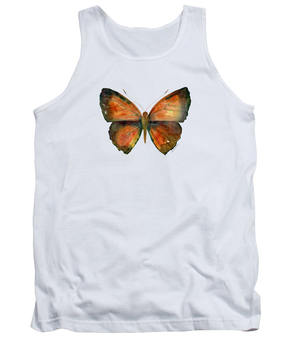 Copper Jewel Tank Top featuring the painting 56 Copper Jewel Butterfly by Amy Kirkpatrick