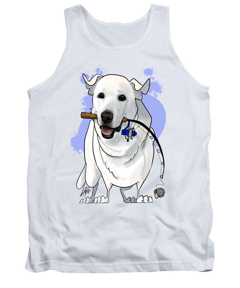 5904 Tank Top featuring the drawing 5904 Nichi by Canine Caricatures By John LaFree