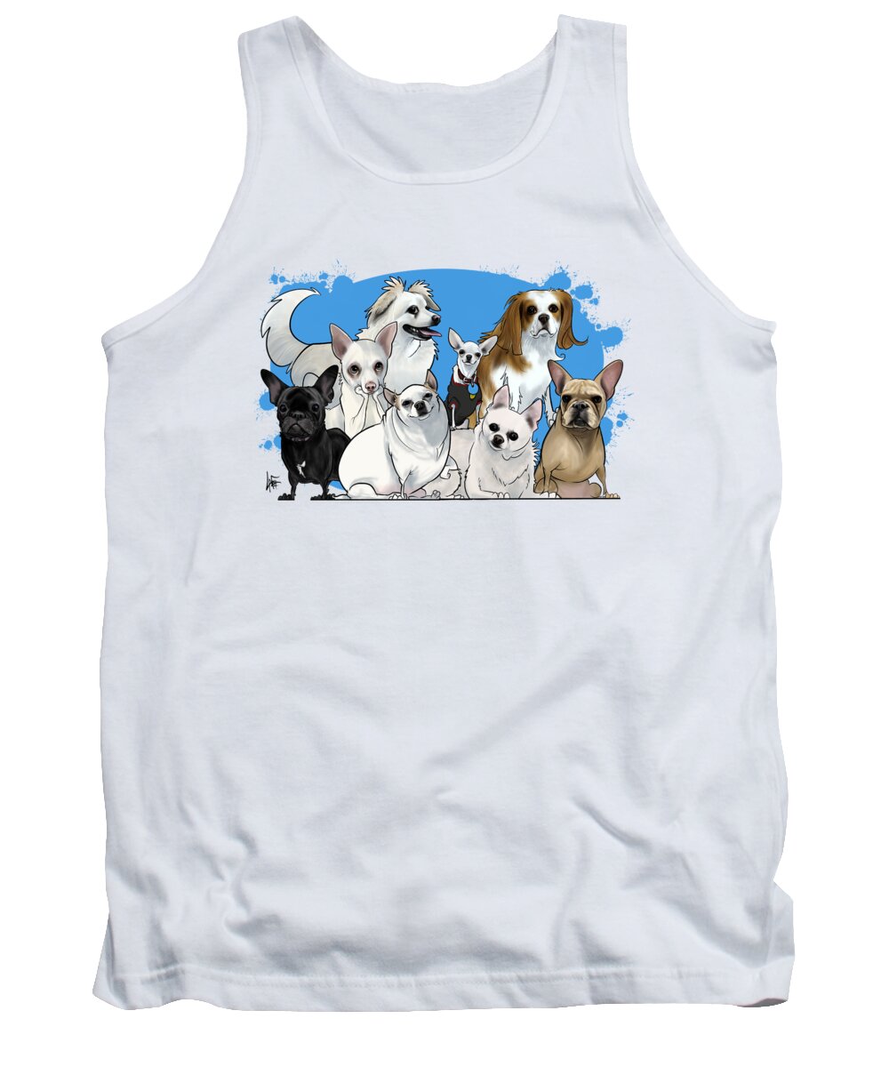 5921 Tank Top featuring the drawing 5921 Yeck by Canine Caricatures By John LaFree
