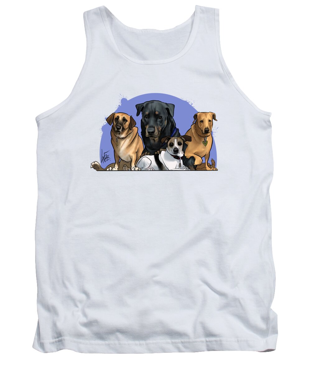 5931 Tank Top featuring the drawing 5931 Fanelli by Canine Caricatures By John LaFree