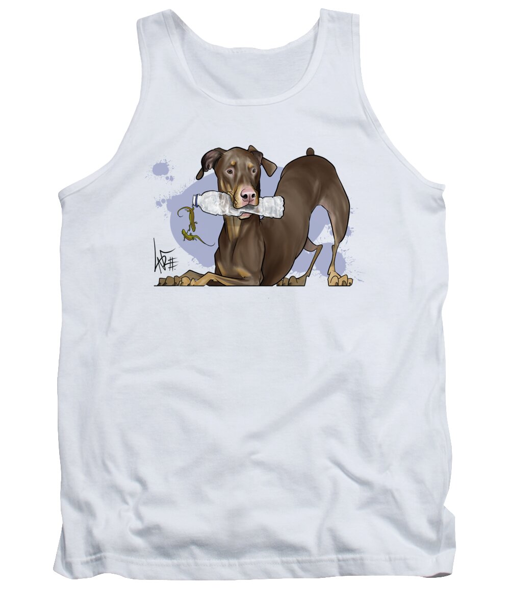 5935 Stuler Tank Top featuring the drawing 5935 Stuler by Canine Caricatures By John LaFree