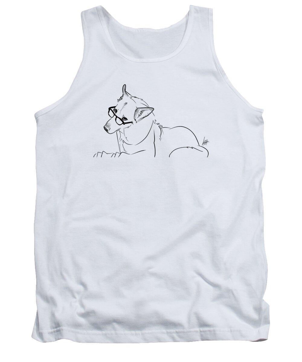 5946 Tank Top featuring the drawing 5946 McDowell by Canine Caricatures By John LaFree