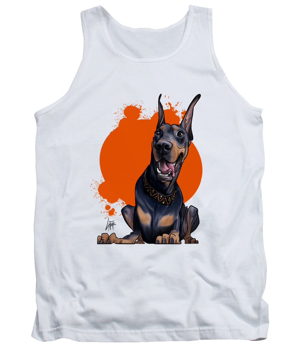 5948 Tank Top featuring the drawing 5948 Mullen by Canine Caricatures By John LaFree