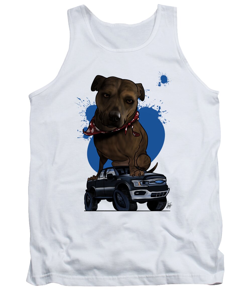 5953 Tank Top featuring the drawing 5953 Fraser by Canine Caricatures By John LaFree