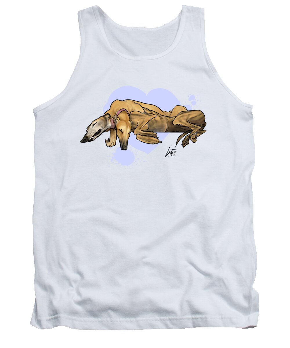5957 Tank Top featuring the drawing 5957 Perez-Fisher by Canine Caricatures By John LaFree