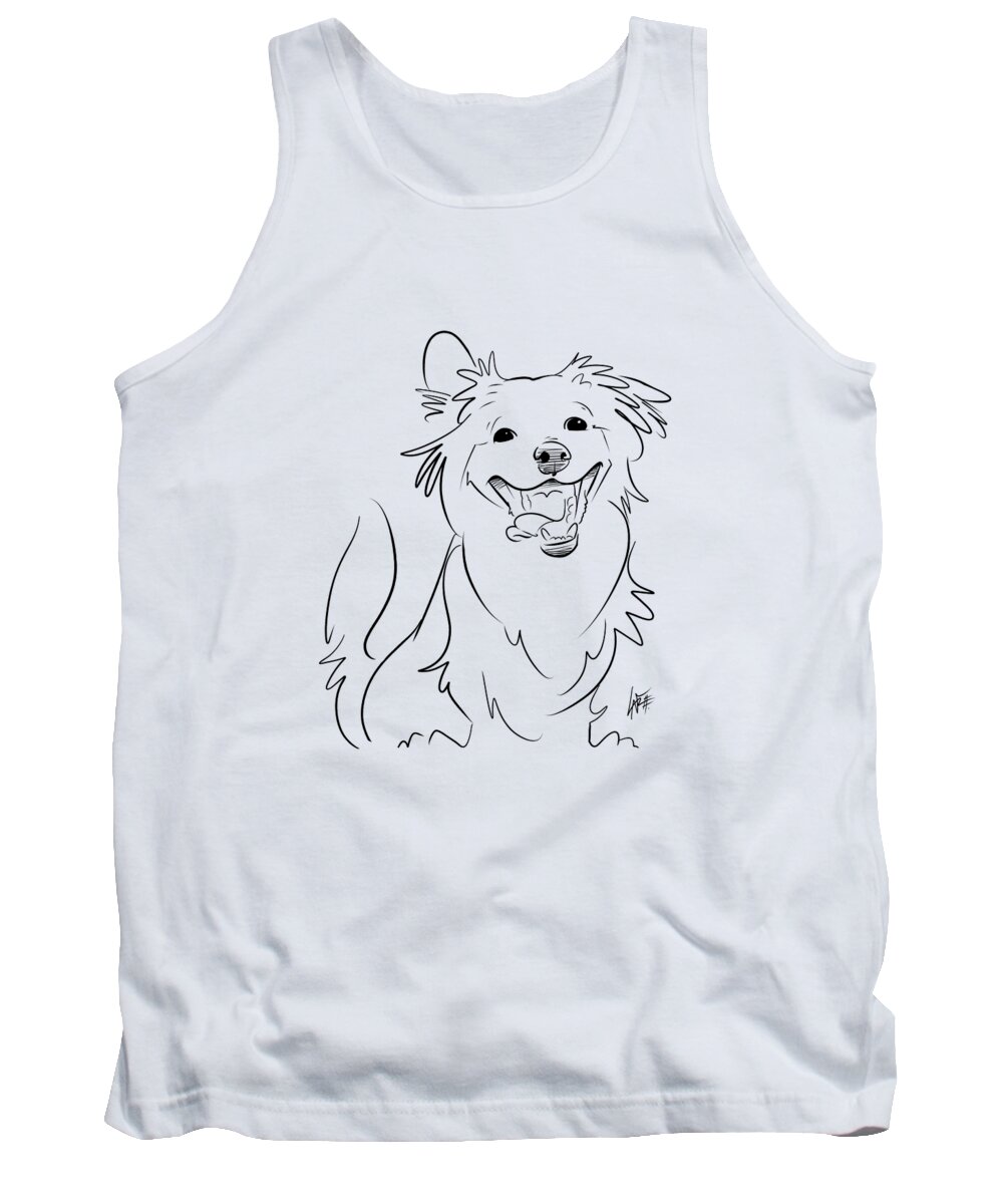 5958 Tank Top featuring the drawing 5958 Wilcox by Canine Caricatures By John LaFree