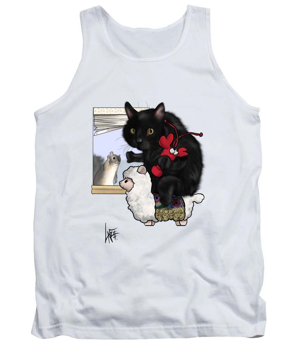 5960 Tank Top featuring the drawing 5960 Catlin by Canine Caricatures By John LaFree