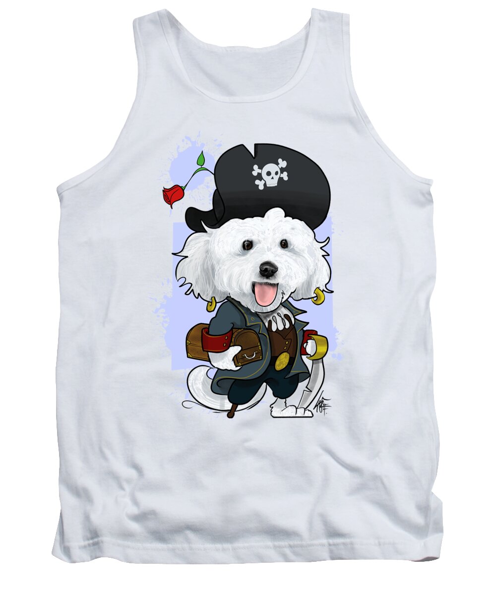 5961 Tank Top featuring the drawing 5961 Steele by Canine Caricatures By John LaFree