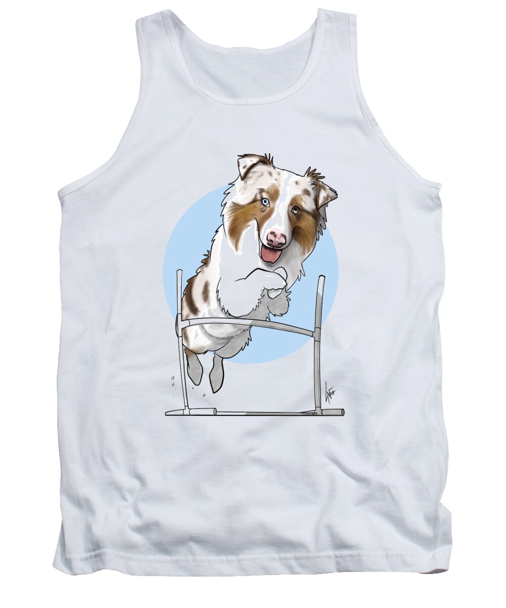 5978 Tank Top featuring the drawing 5978 Kowalski by Canine Caricatures By John LaFree