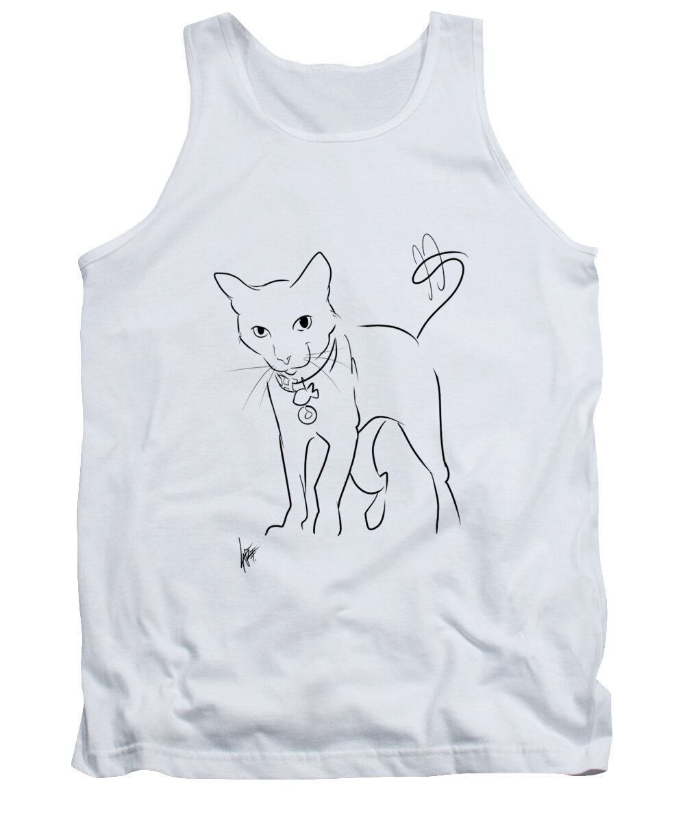 5979 Tank Top featuring the drawing 5979 Klafka by Canine Caricatures By John LaFree