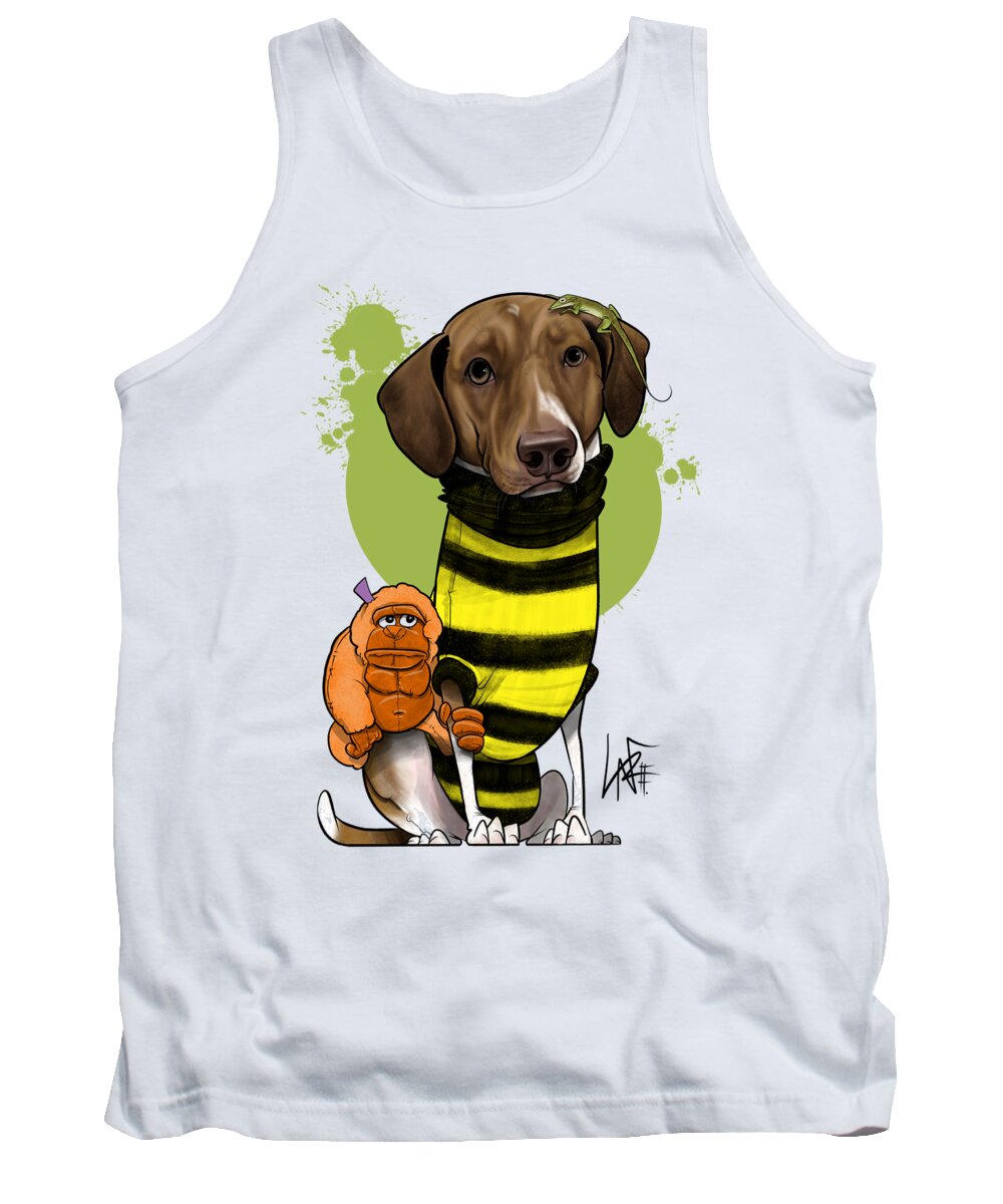 5983 Tank Top featuring the drawing 5983 Hoolsema by Canine Caricatures By John LaFree