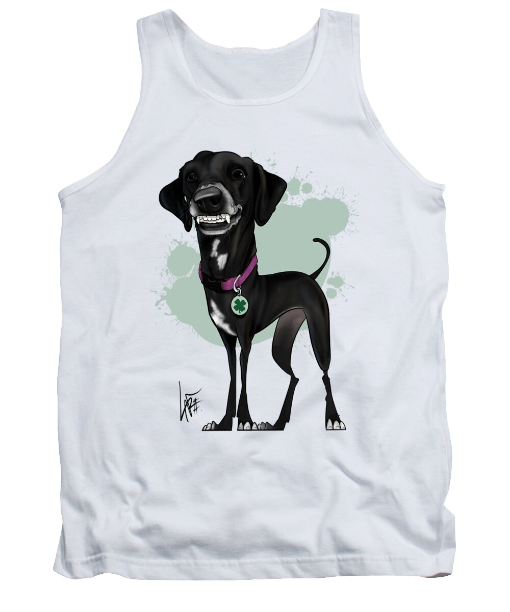 5988 Tank Top featuring the drawing 5988 Morgan by Canine Caricatures By John LaFree