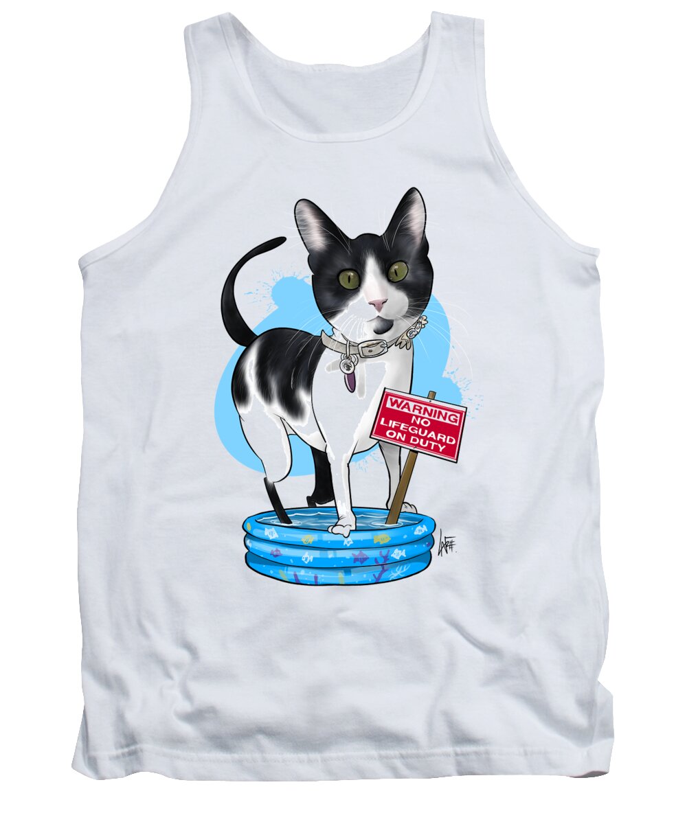5992 Tank Top featuring the drawing 5992 Ciastko by Canine Caricatures By John LaFree