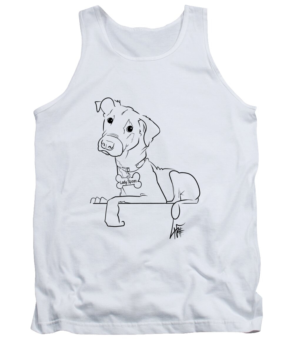 5994 Tank Top featuring the drawing 5994 Pace by Canine Caricatures By John LaFree