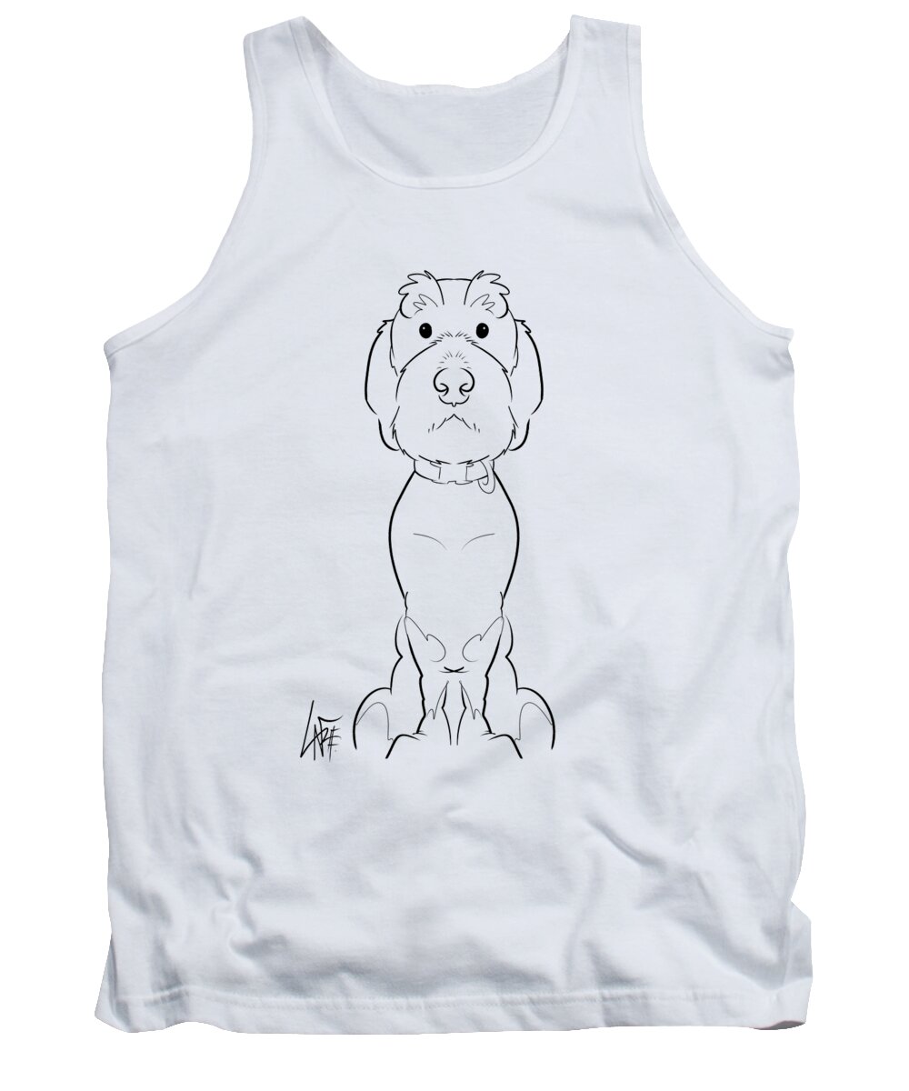 5998 Tank Top featuring the drawing 5998 Morgan by Canine Caricatures By John LaFree