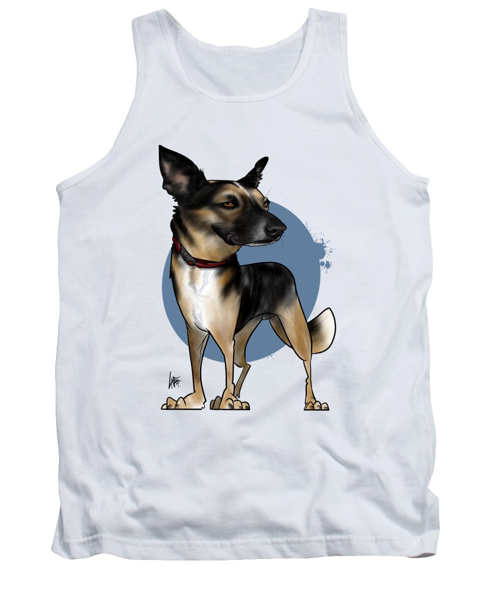 6011 Tank Top featuring the drawing 6011 Plummer by Canine Caricatures By John LaFree