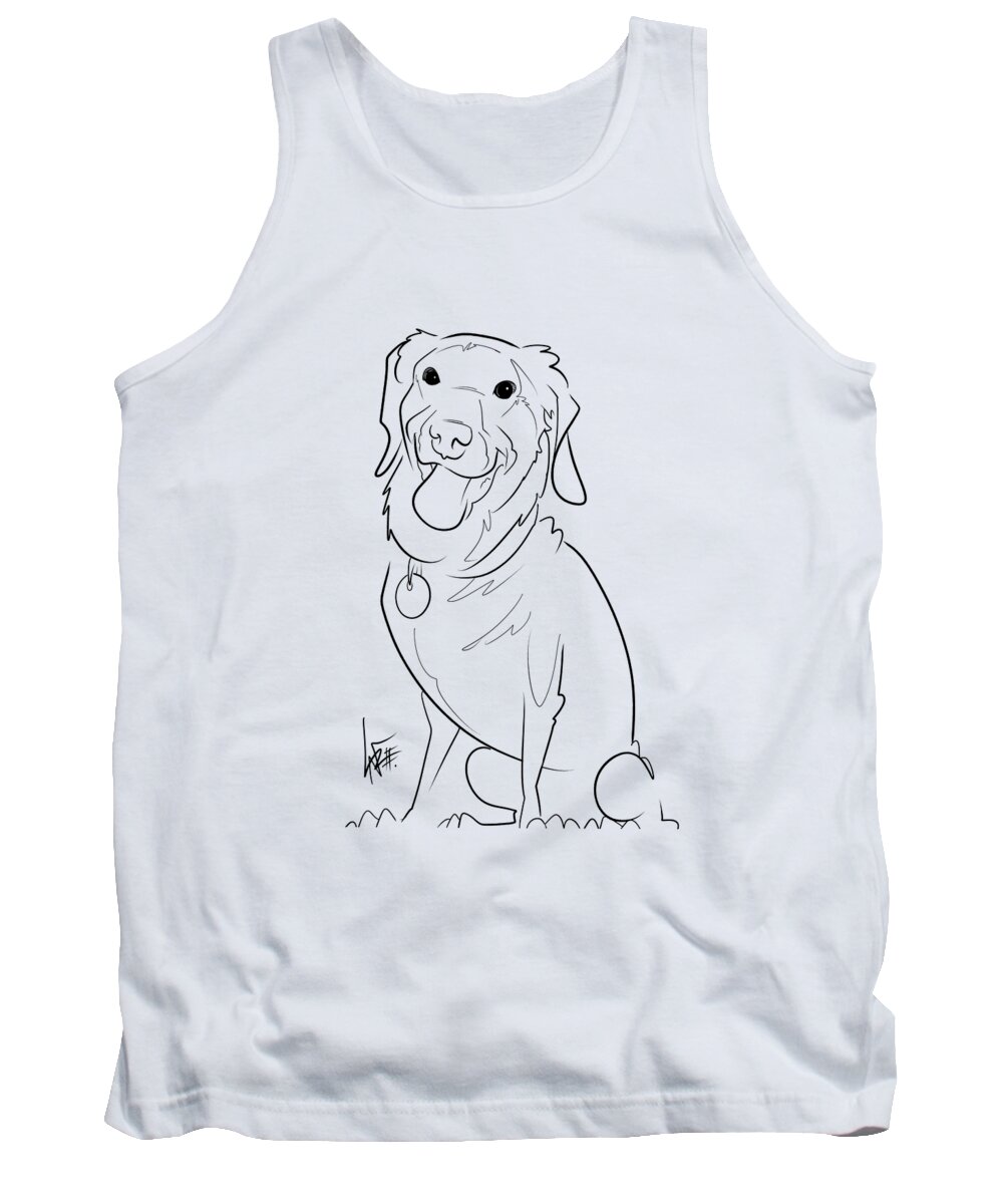 6024 Tank Top featuring the drawing 6024 Eiden by Canine Caricatures By John LaFree