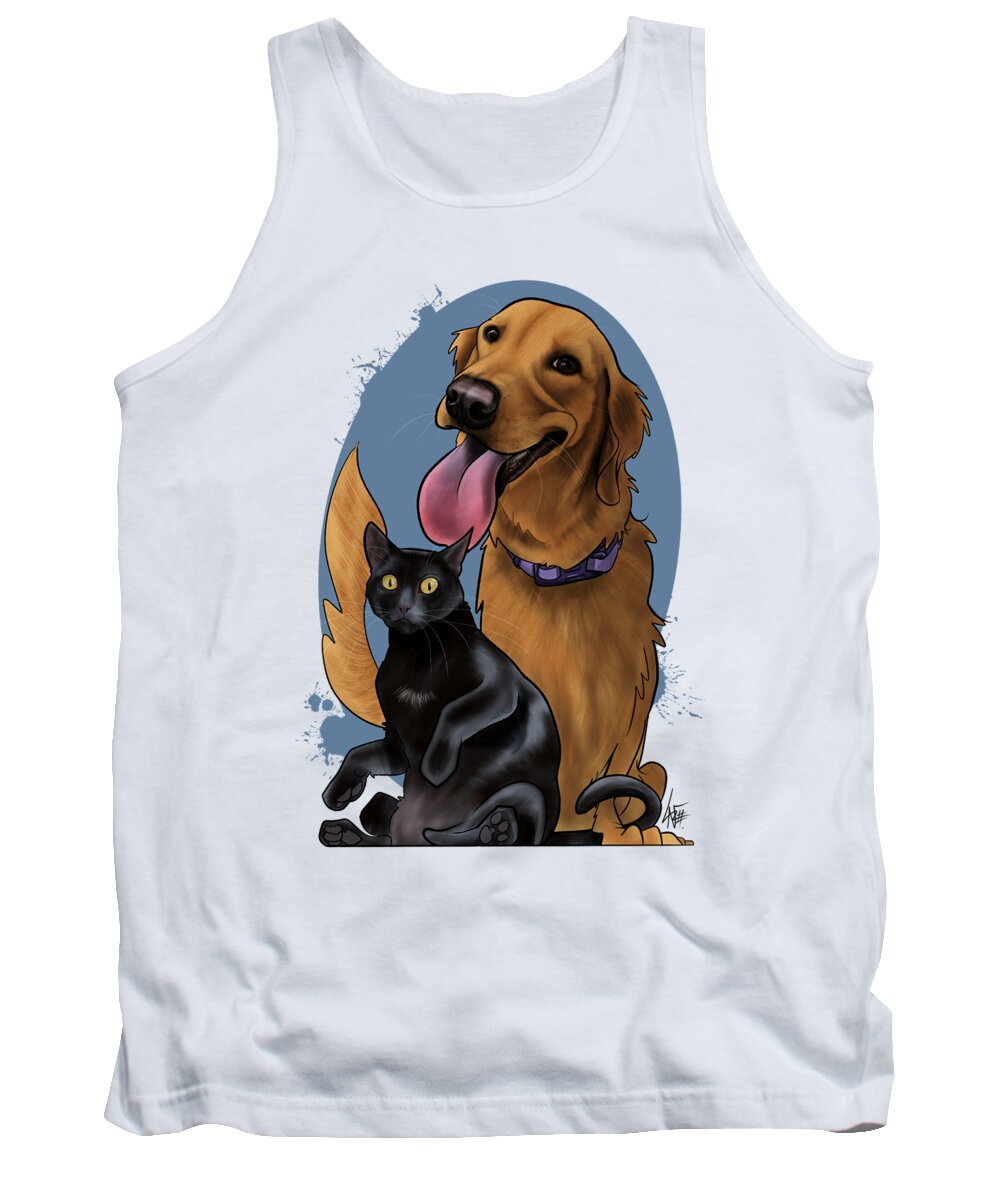 6035 Tank Top featuring the drawing 6035 McClelland by Canine Caricatures By John LaFree