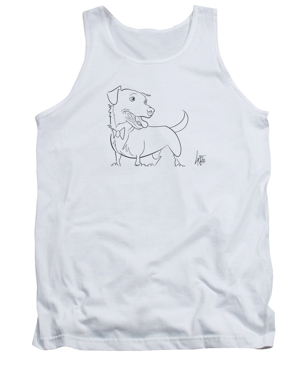 6036 Tank Top featuring the drawing 6036 Krikorian TUX by Canine Caricatures By John LaFree