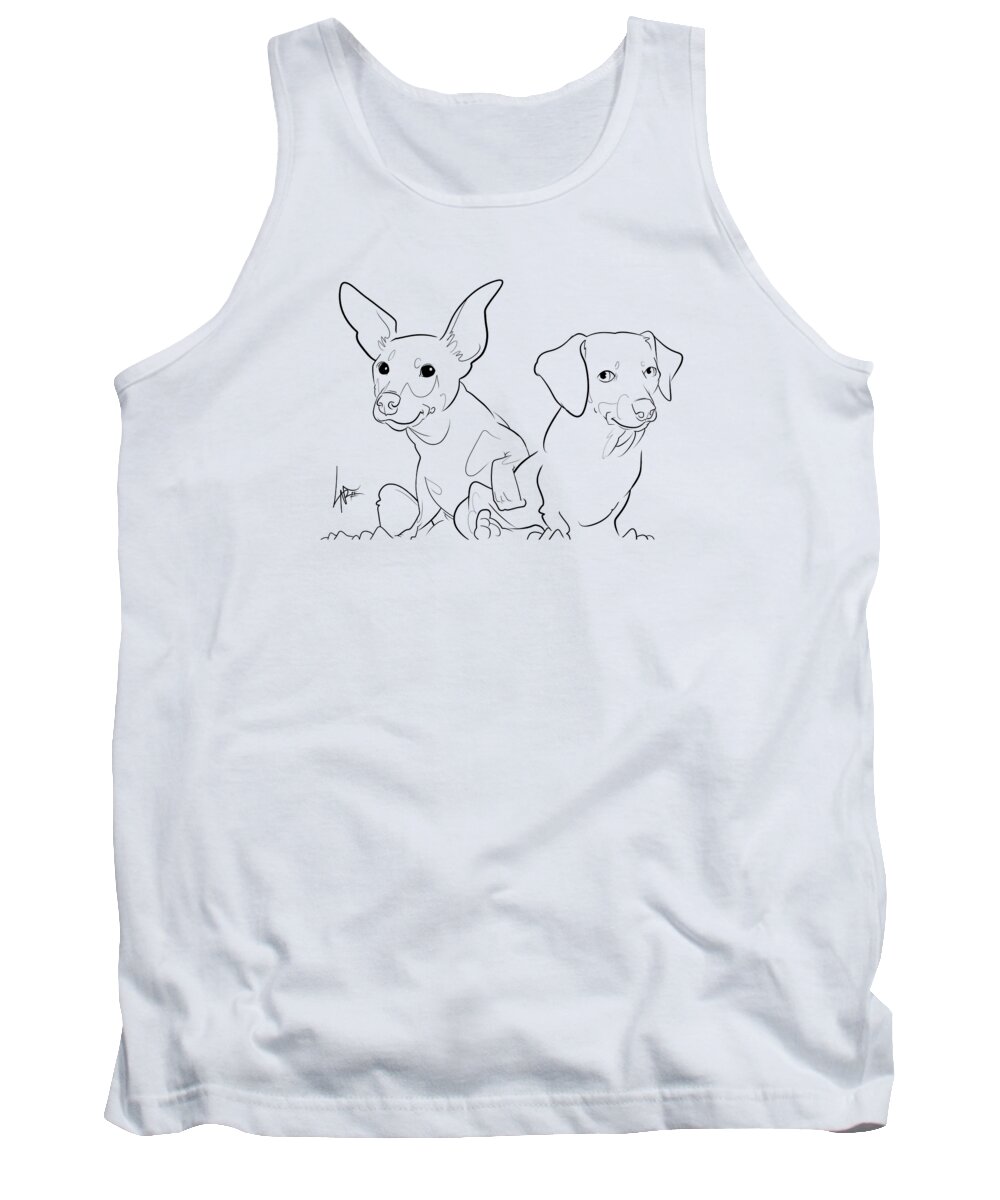 6043 Tank Top featuring the drawing 6043 Callaway by Canine Caricatures By John LaFree