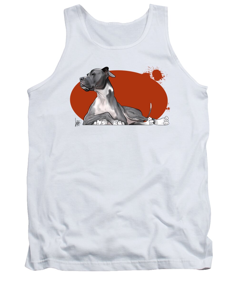 6045 Tank Top featuring the drawing 6045 Safford by Canine Caricatures By John LaFree
